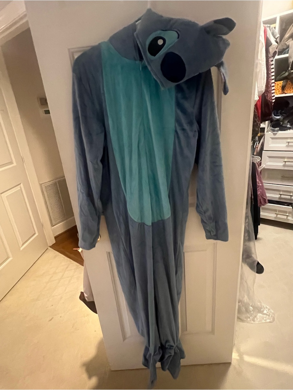 Kids Blue Stitch Onesie Costume with Hood